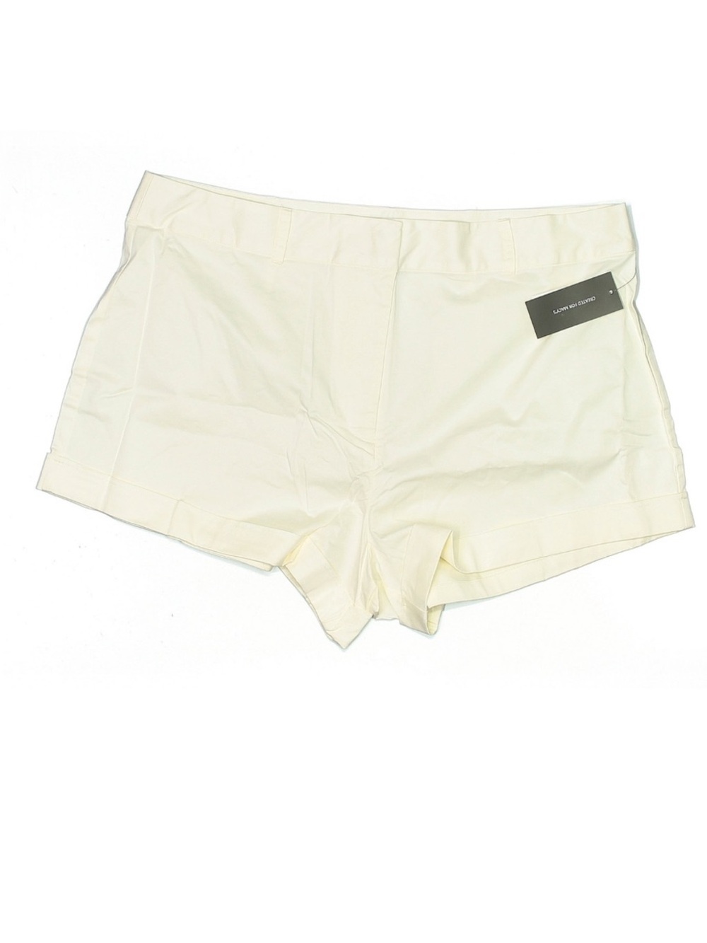 Danielle Bernstein Ivory Stretch Shorts 16W High Rise Cotton Blend NWT - Picture 1 of 4